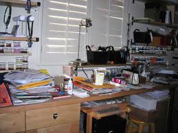 Cluttered desk